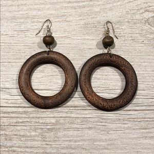 Wooden hoop earrings